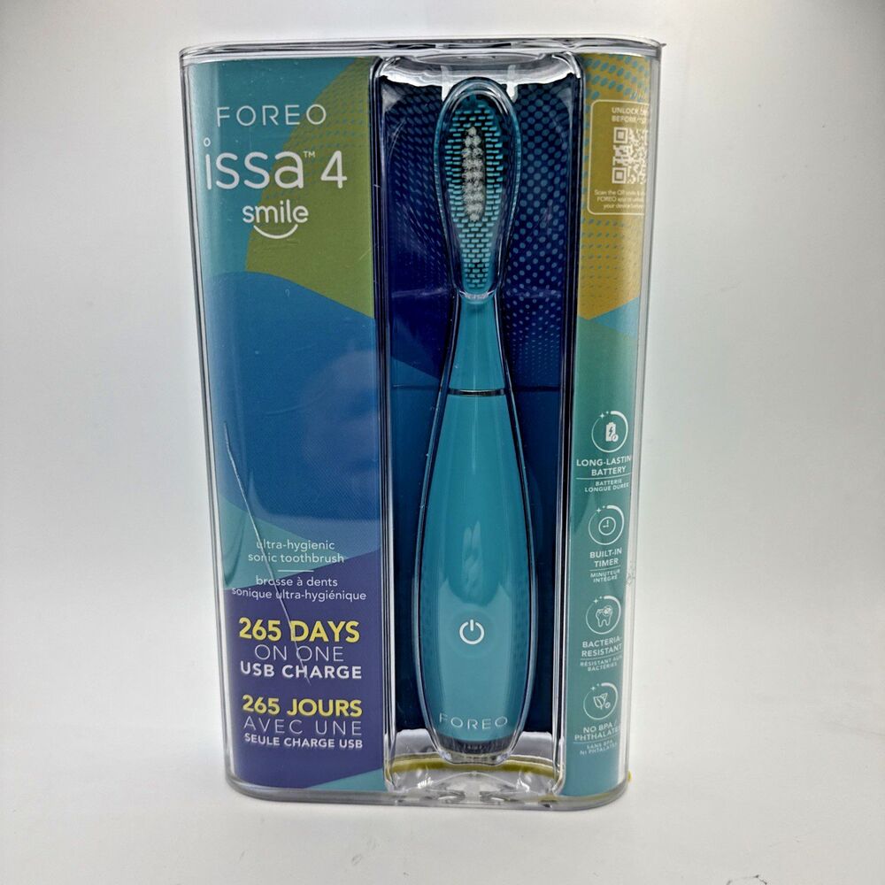 FOREO Issa 4 Smile Hybrid Silicone Sonic Electric Toothbrush Summer Sky SEALED